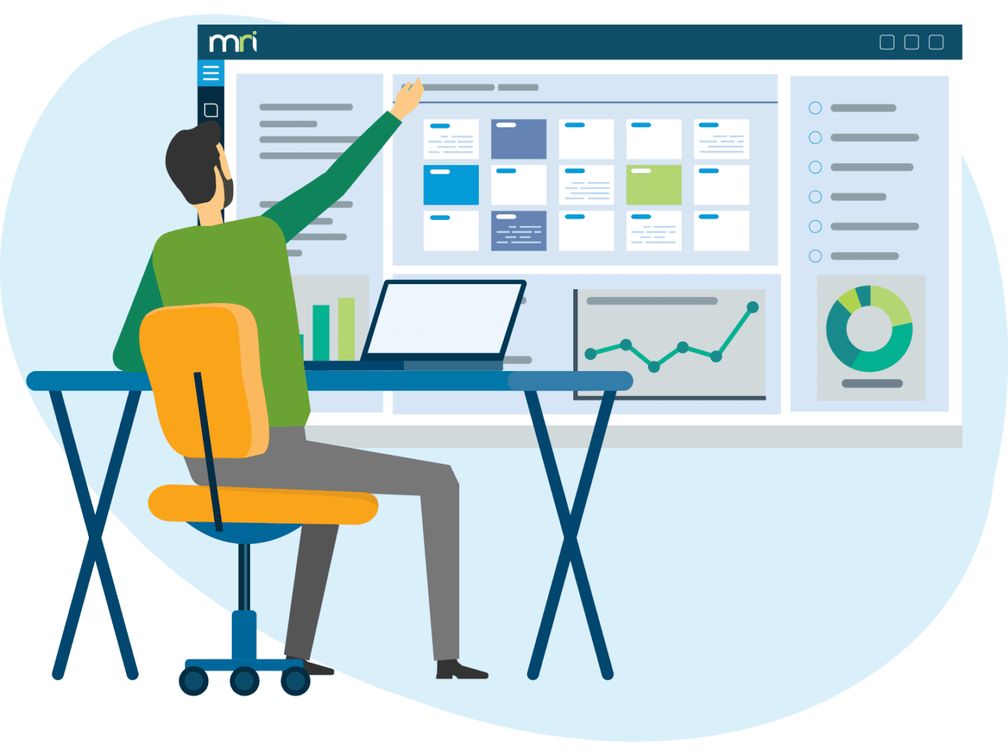 man using commercial real estate analytics software